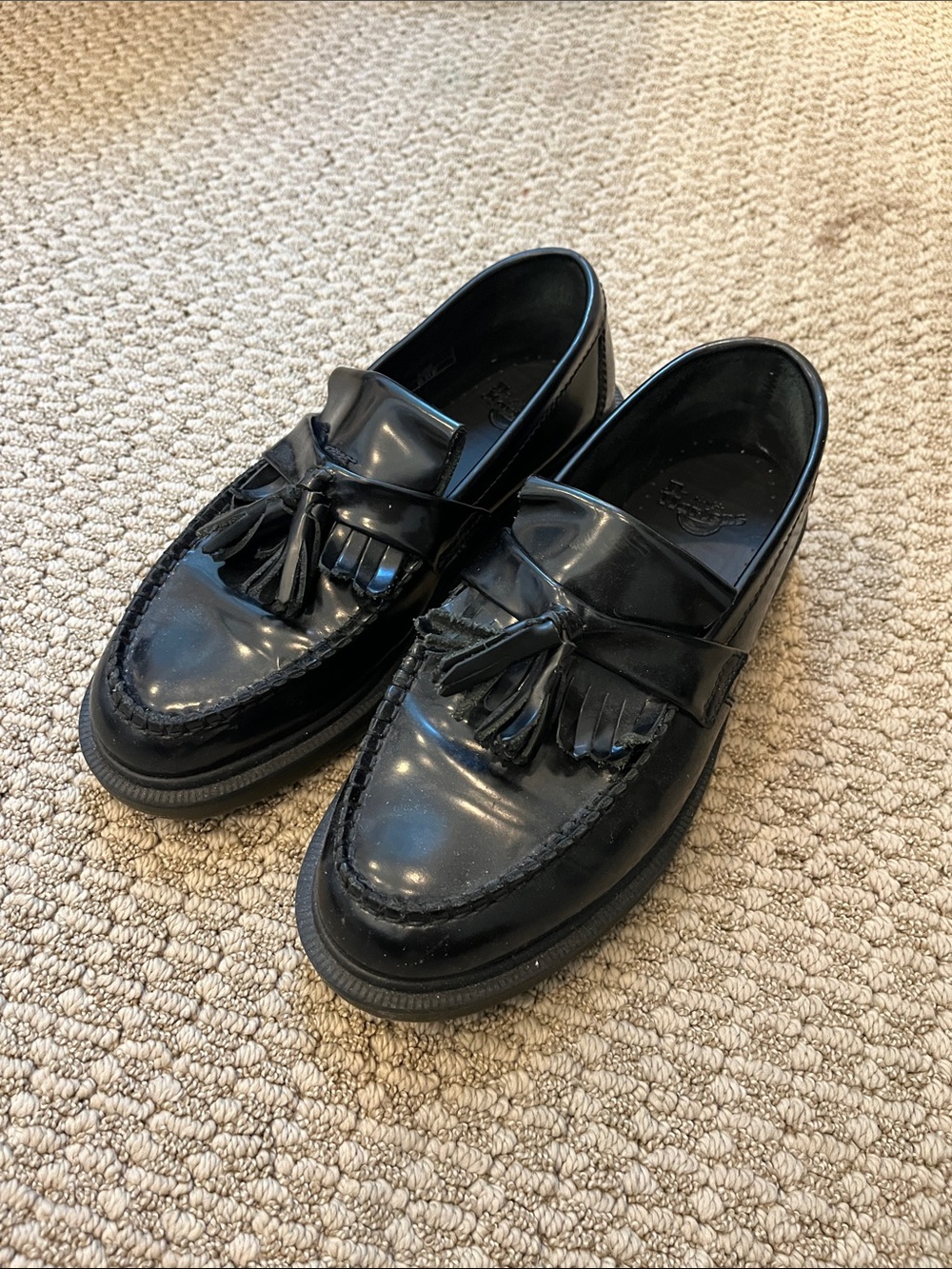 Dr. Martens Black Leather Tassel Loafers